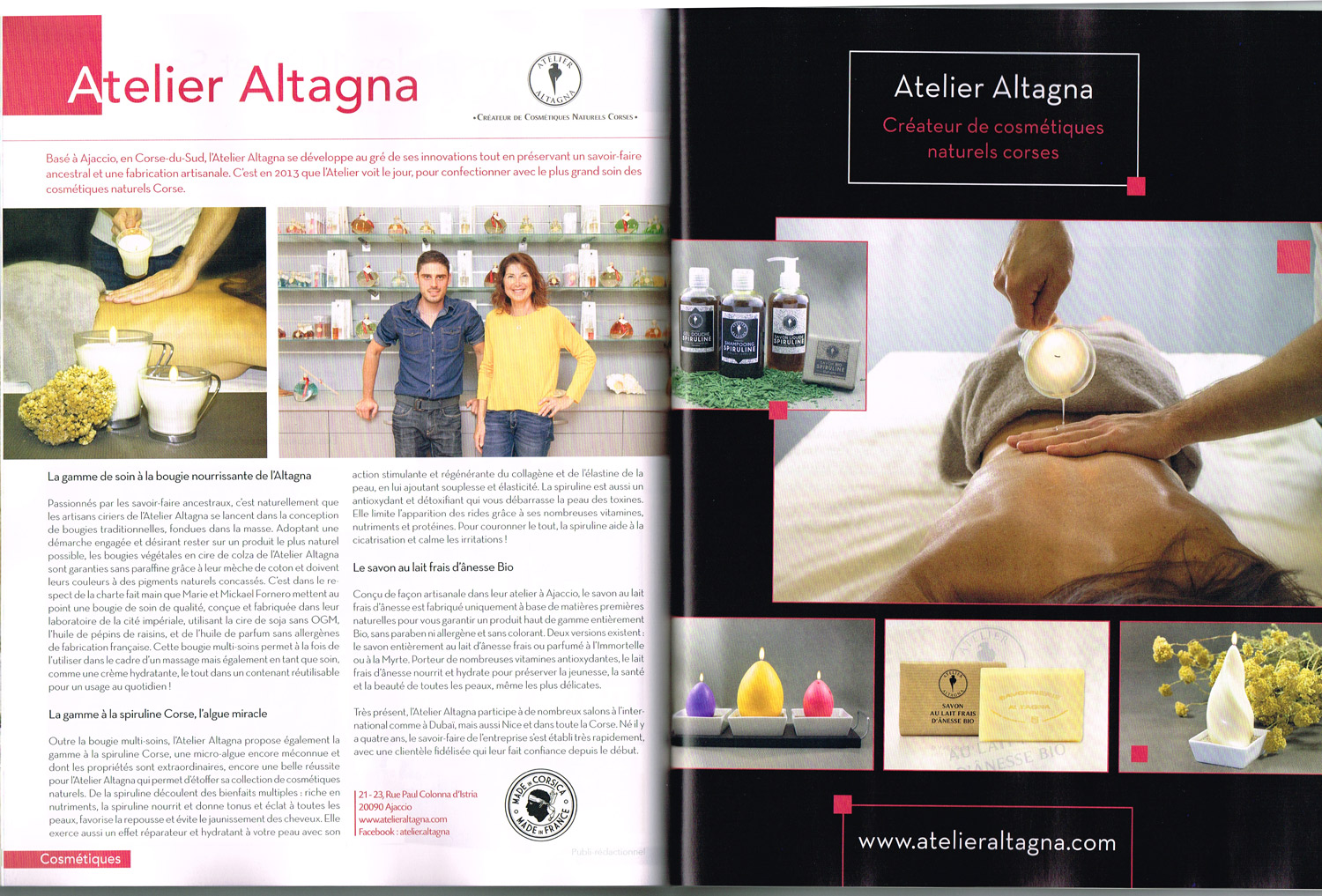 Parution Maison Actuelle – ATELIER ALTAGNA – Créateur et Fabricant de  produits naturels et BIO en Corse